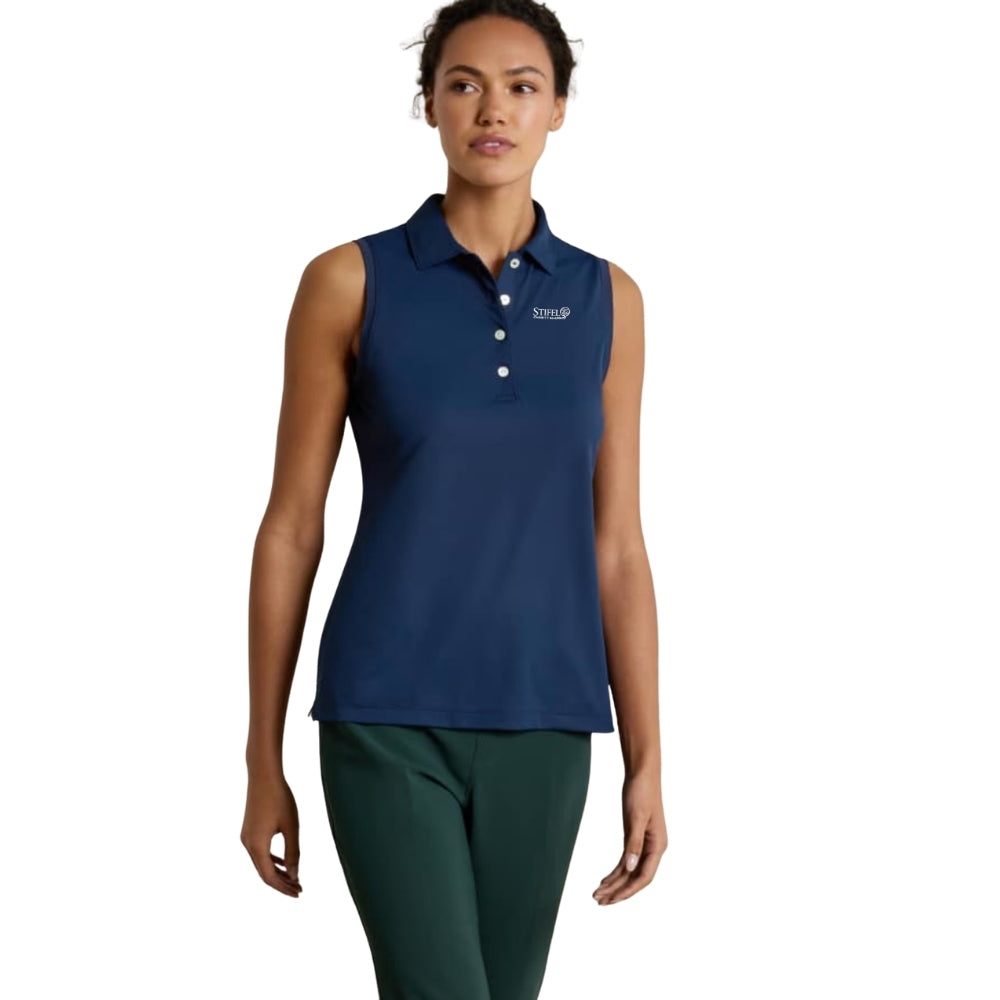 Peter Millar Women’s Banded Sport Mesh Sleeveless Button Polo